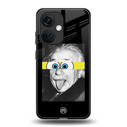 albert einstein spongebob squarepants back phone cover | glass case for oneplus nord ce 3