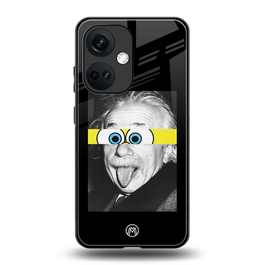 albert einstein spongebob squarepants back phone cover | glass case for oneplus nord ce 3