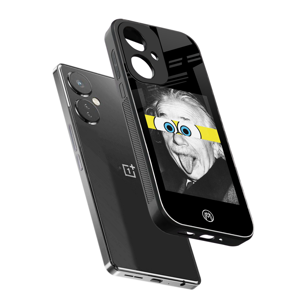 albert einstein spongebob squarepants back phone cover | glass case for oneplus nord ce 3