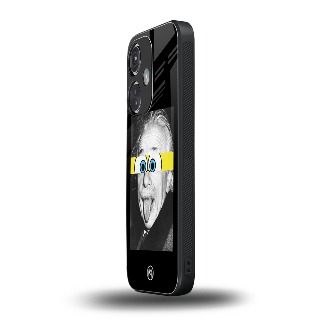 albert einstein spongebob squarepants back phone cover | glass case for oneplus nord ce 3