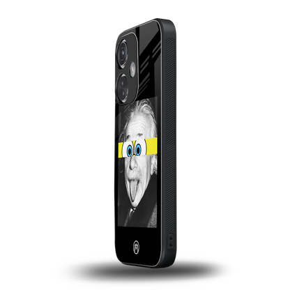 albert einstein spongebob squarepants back phone cover | glass case for oneplus nord ce 3