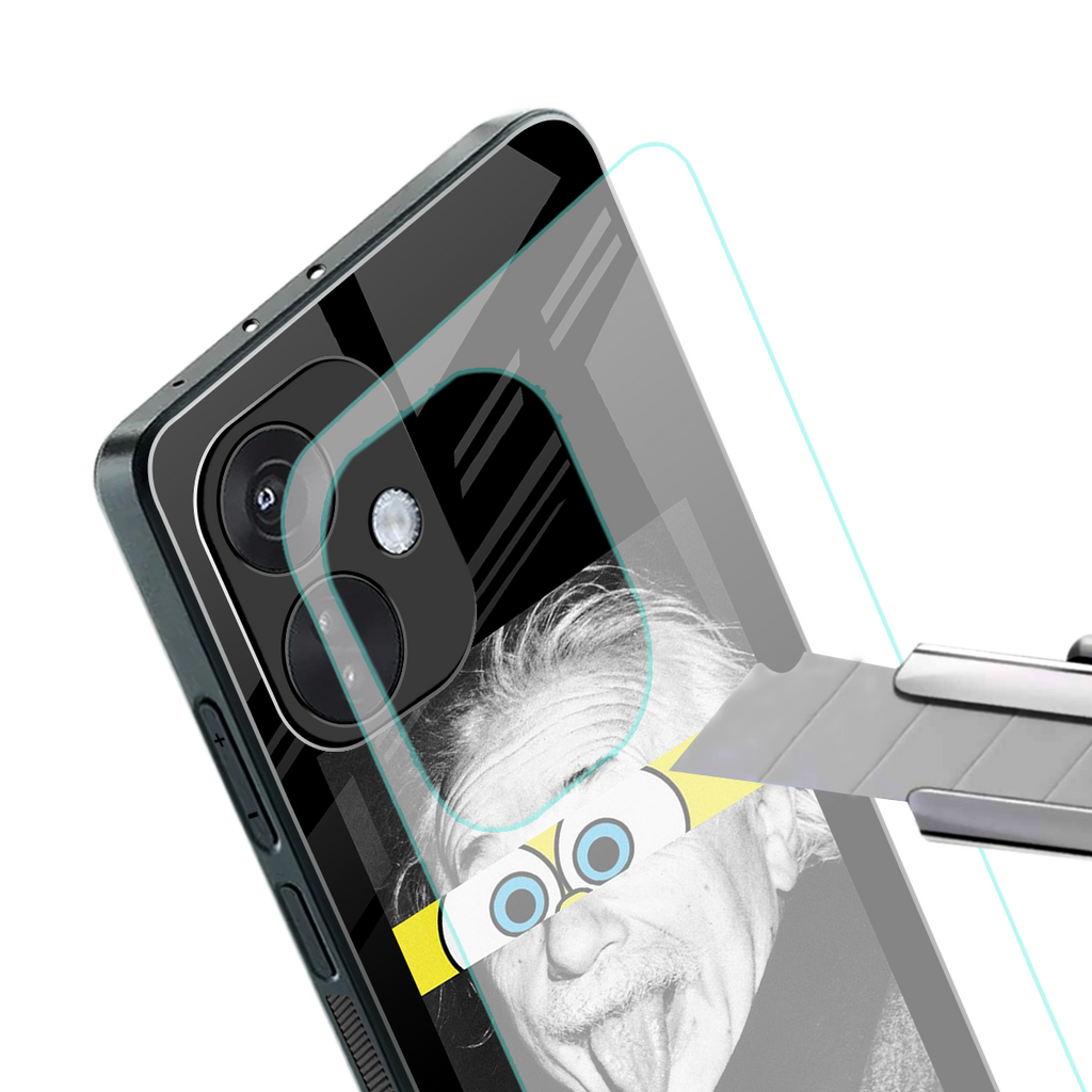 albert einstein spongebob squarepants back phone cover | glass case for oneplus nord ce 3