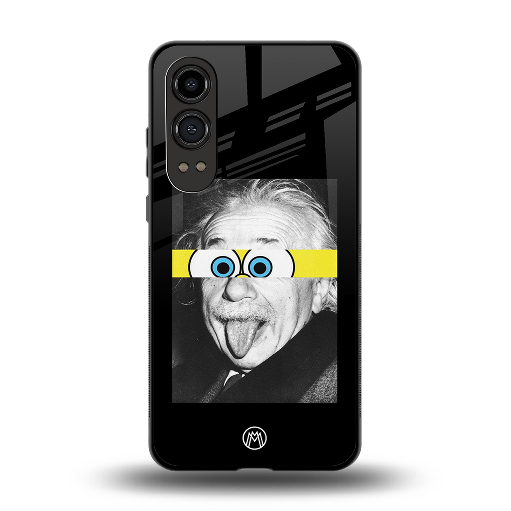 albert einstein spongebob squarepants back phone cover | glass case for oneplus nord ce 4 lite