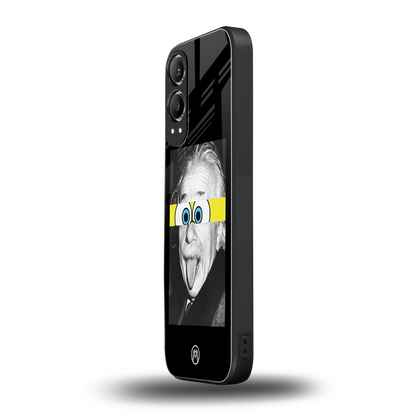 albert einstein spongebob squarepants back phone cover | glass case for oneplus nord ce 4 lite