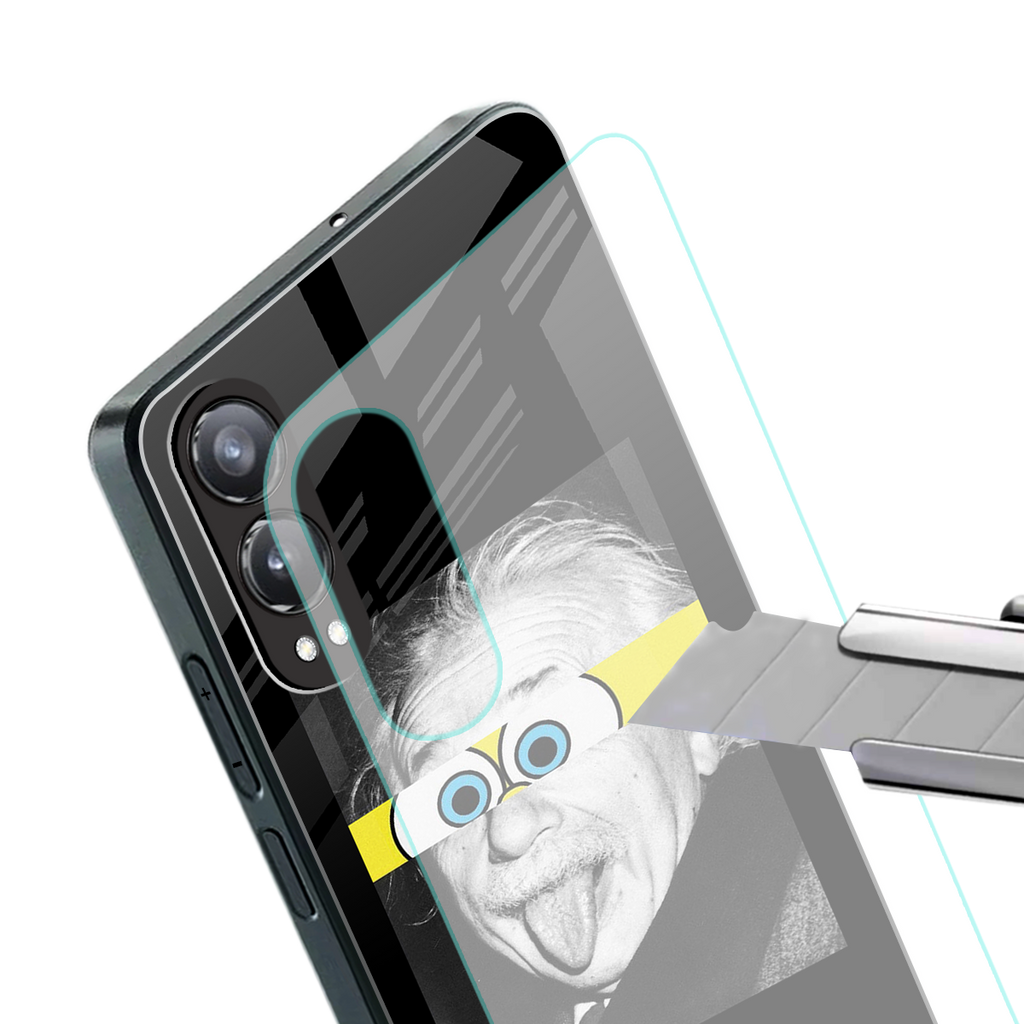 albert einstein spongebob squarepants back phone cover | glass case for oneplus nord ce 4 lite