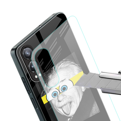 albert einstein spongebob squarepants back phone cover | glass case for oneplus nord ce 4 lite