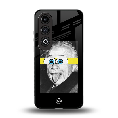 albert einstein spongebob squarepants back phone cover | glass case for oneplus nord ce 4