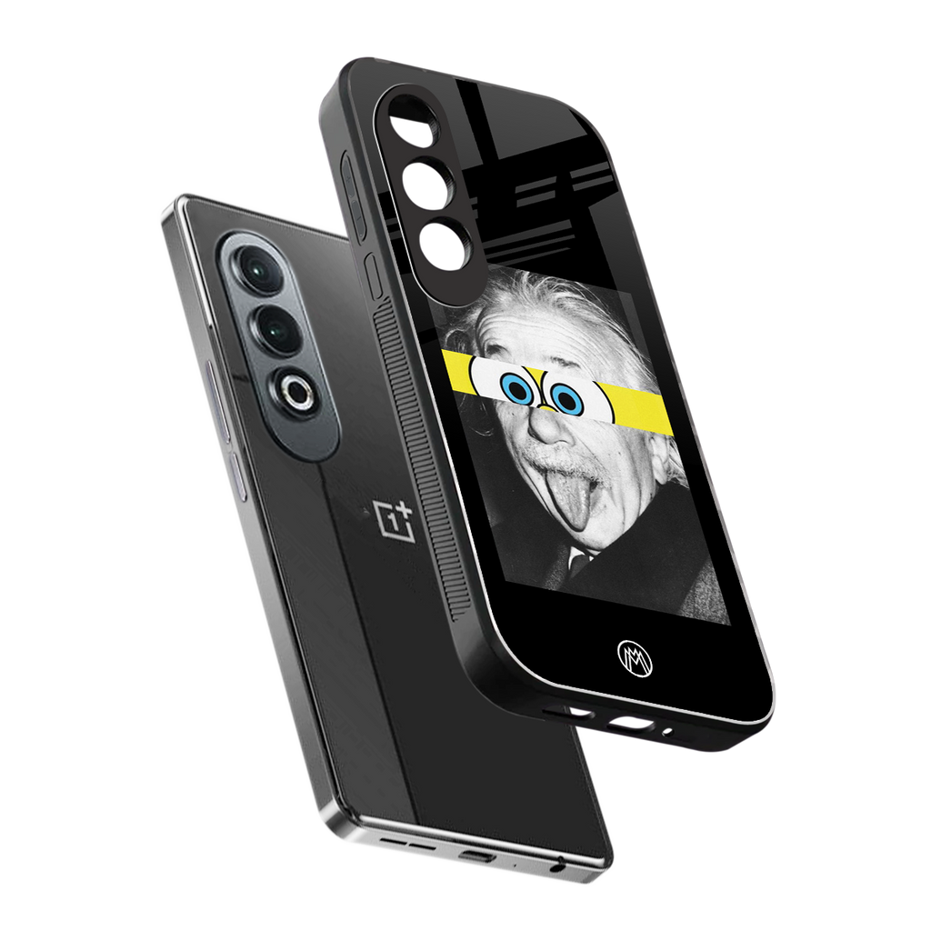 albert einstein spongebob squarepants back phone cover | glass case for oneplus nord ce 4