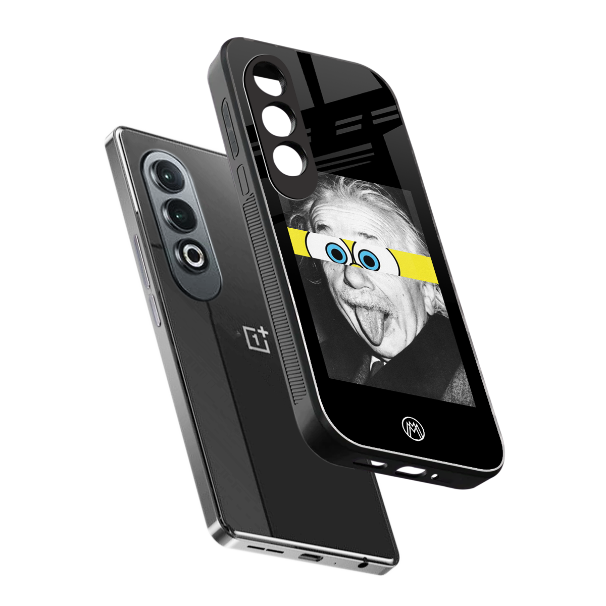 albert einstein spongebob squarepants back phone cover | glass case for oneplus nord ce 4