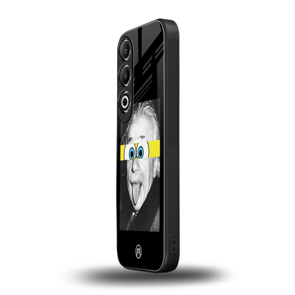 albert einstein spongebob squarepants back phone cover | glass case for oneplus nord ce 4