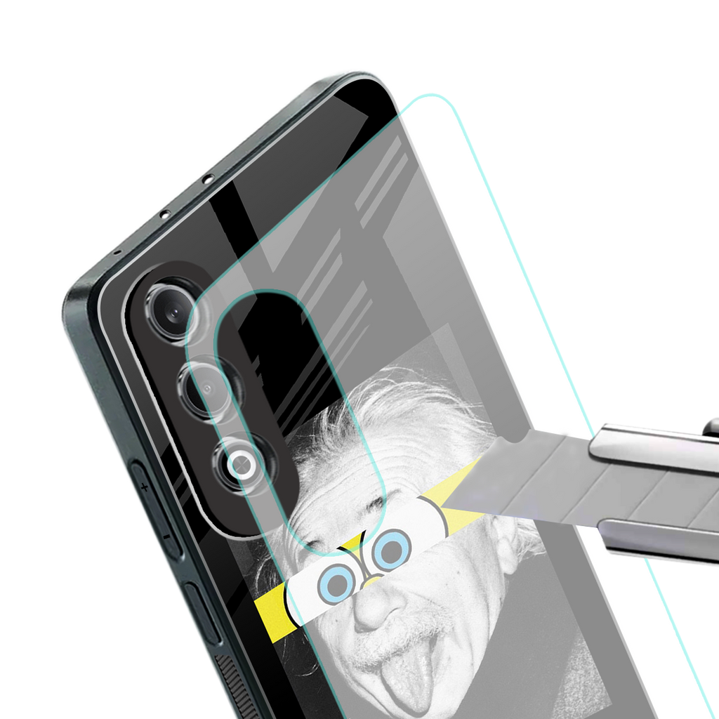 albert einstein spongebob squarepants back phone cover | glass case for oneplus nord ce 4