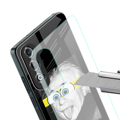 albert einstein spongebob squarepants back phone cover | glass case for oneplus nord ce 4