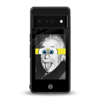 albert einstein spongebob squarepants back phone cover | glass case for google pixel 6 pro