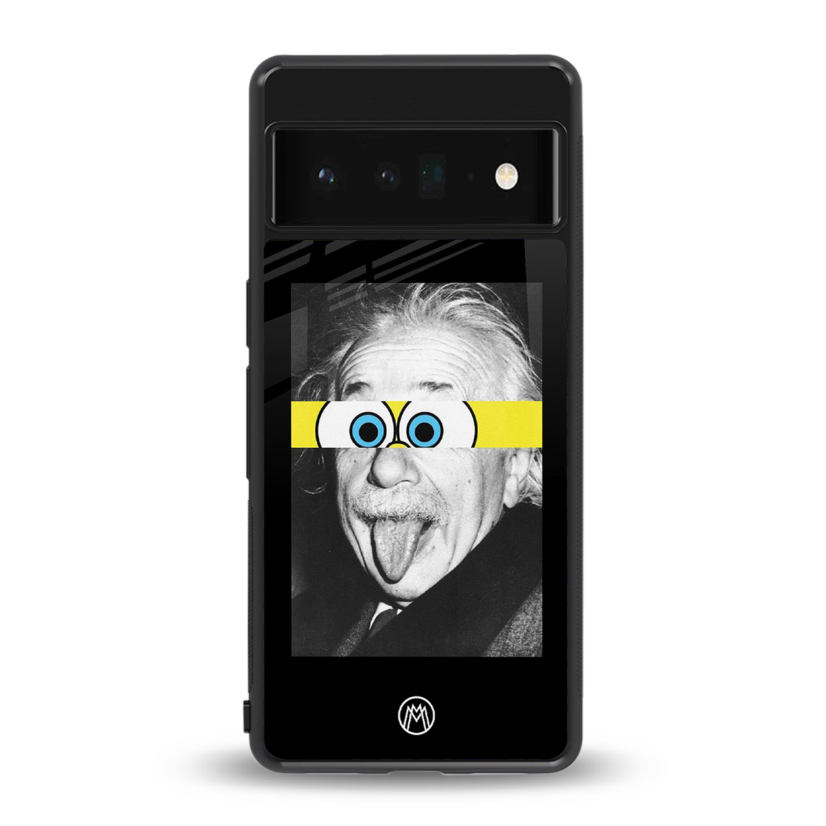 albert einstein spongebob squarepants back phone cover | glass case for google pixel 6 pro