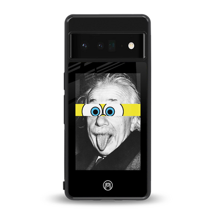 albert einstein spongebob squarepants back phone cover | glass case for google pixel 6 pro