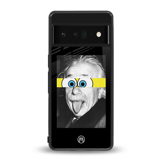 albert einstein spongebob squarepants back phone cover | glass case for google pixel 6 pro