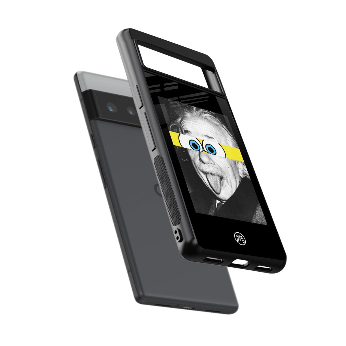 albert einstein spongebob squarepants back phone cover | glass case for google pixel 6 pro