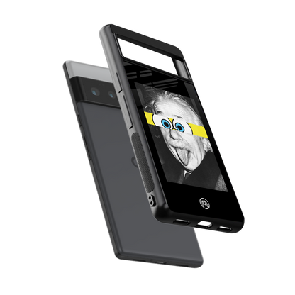albert einstein spongebob squarepants back phone cover | glass case for google pixel 6 pro