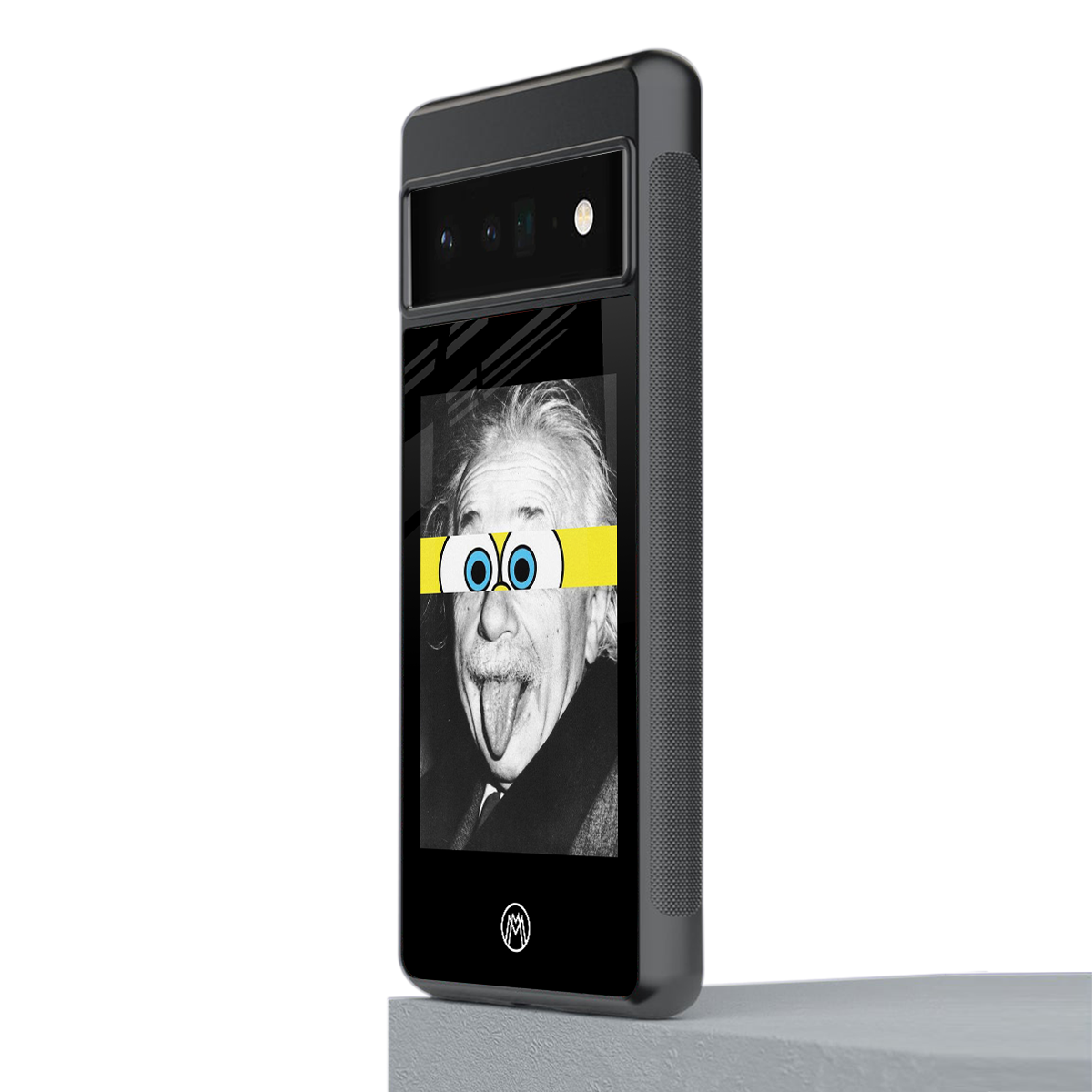 albert einstein spongebob squarepants back phone cover | glass case for google pixel 6 pro