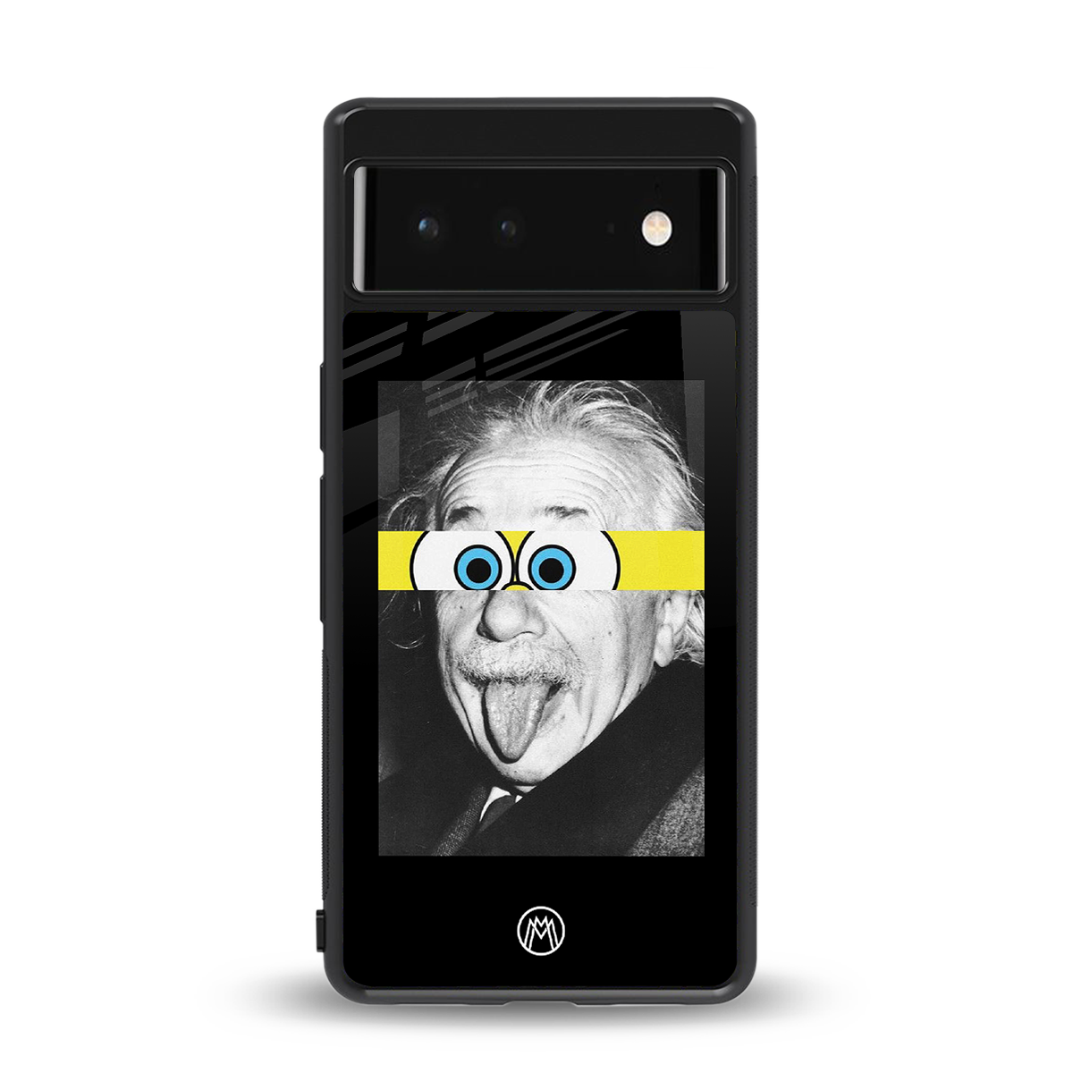 albert einstein spongebob squarepants back phone cover | glass case for google pixel 6