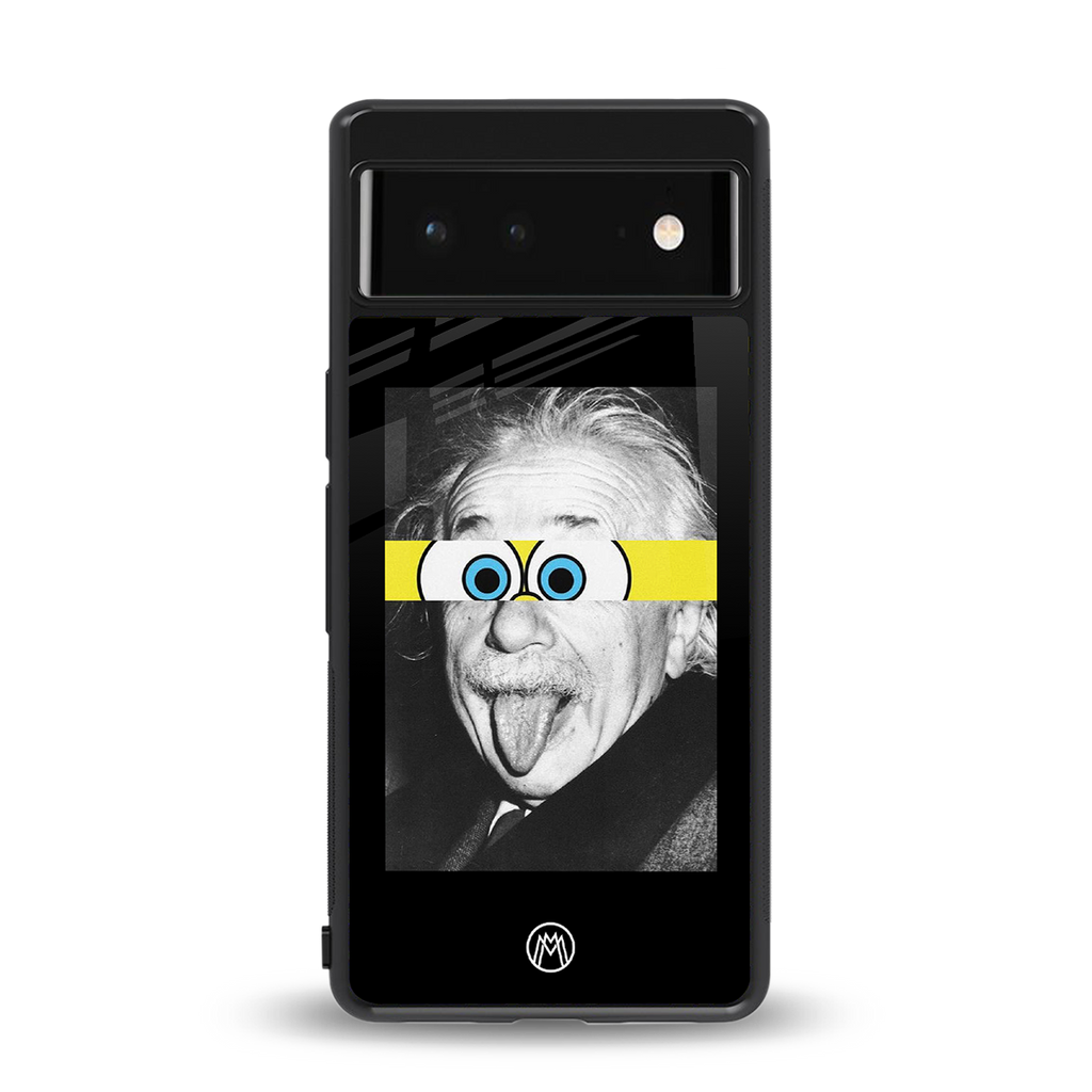 albert einstein spongebob squarepants back phone cover | glass case for Google Pixel 6A