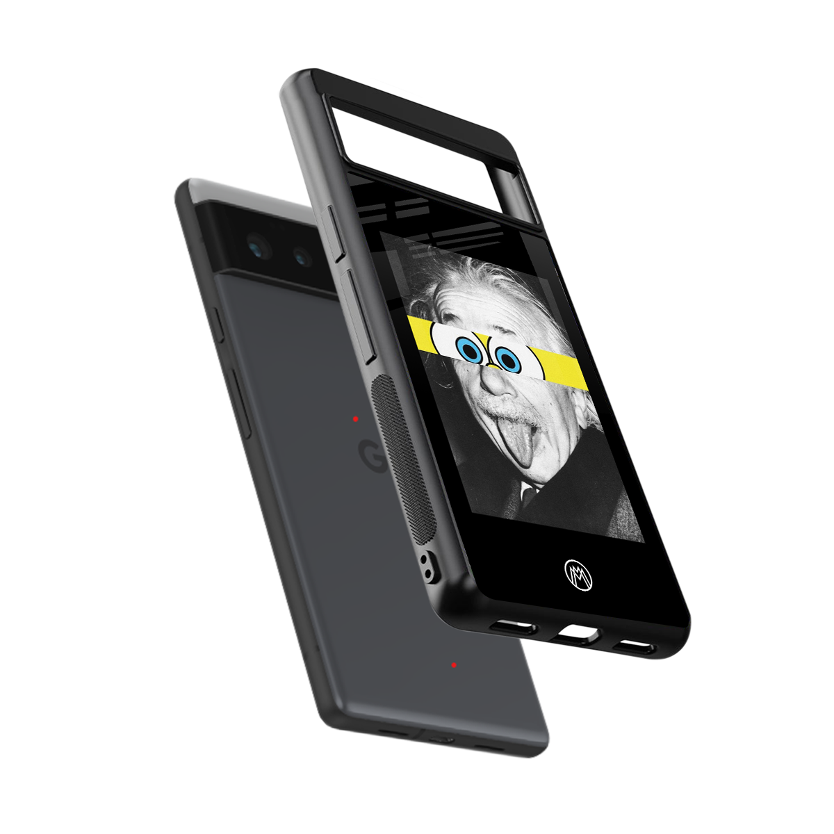 albert einstein spongebob squarepants back phone cover | glass case for google pixel 6