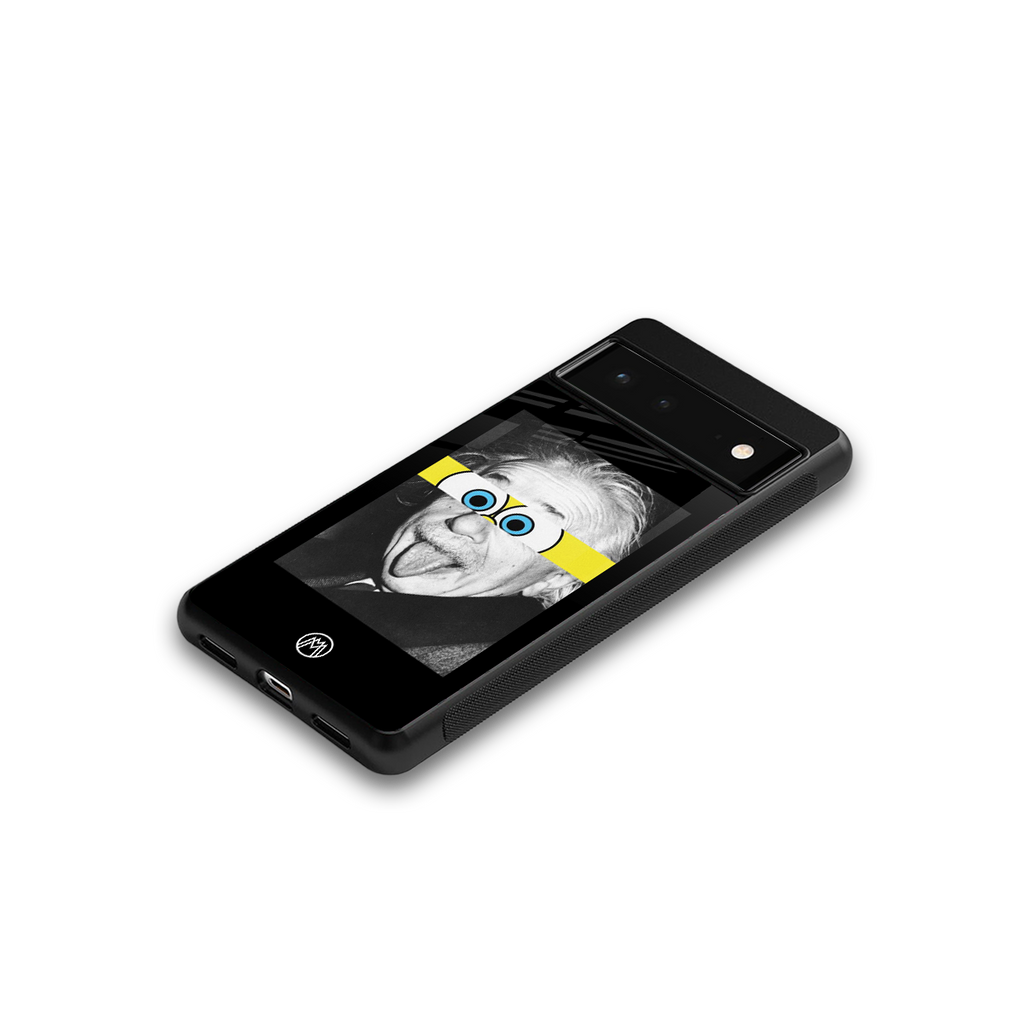 albert einstein spongebob squarepants back phone cover | glass case for google pixel 6