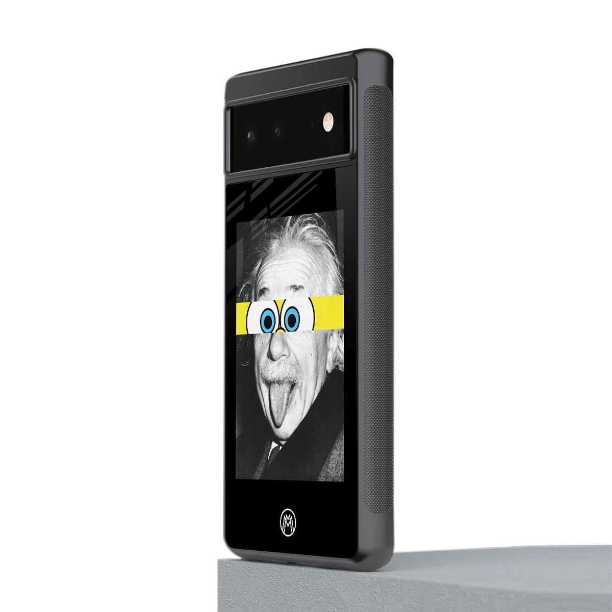 albert einstein spongebob squarepants back phone cover | glass case for google pixel 6