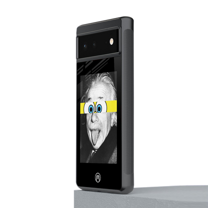 albert einstein spongebob squarepants back phone cover | glass case for Google Pixel 6A