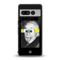 albert einstein spongebob squarepants back phone cover | glass case for google pixel 7 pro