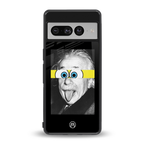 albert einstein spongebob squarepants back phone cover | glass case for google pixel 7 pro