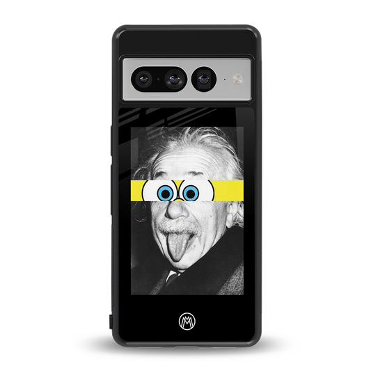 albert einstein spongebob squarepants back phone cover | glass case for google pixel 7 pro