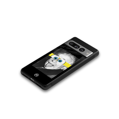 albert einstein spongebob squarepants back phone cover | glass case for google pixel 7 pro