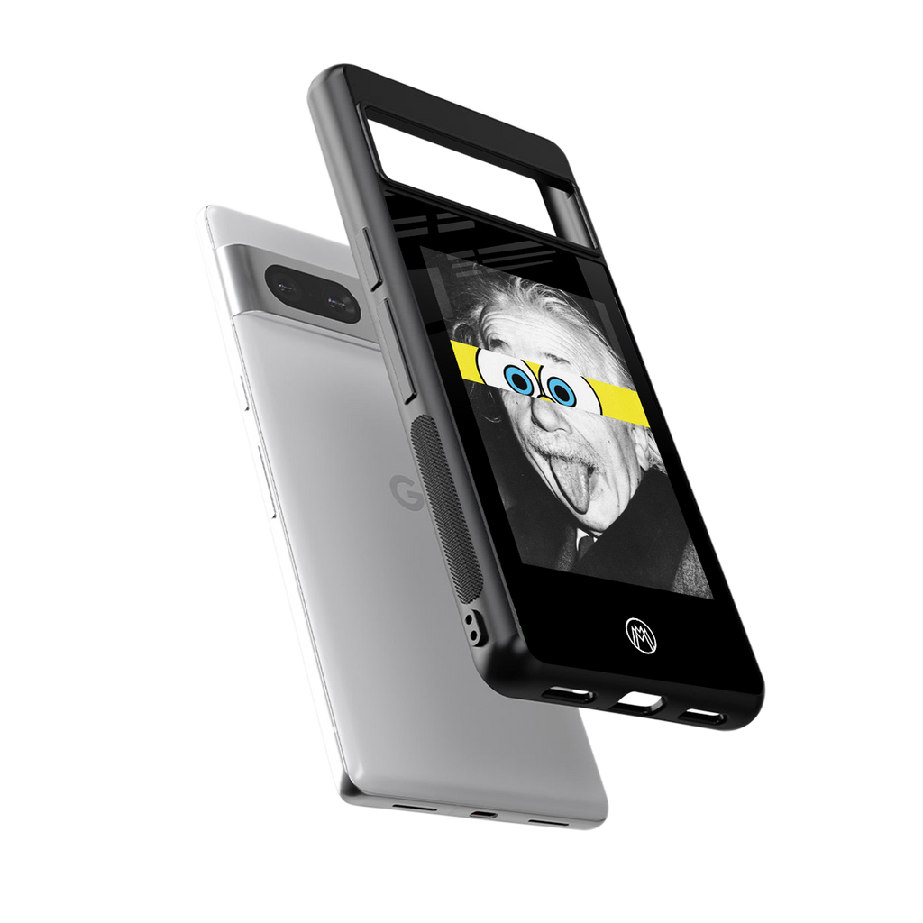 albert einstein spongebob squarepants back phone cover | glass case for Google Pixel 7A