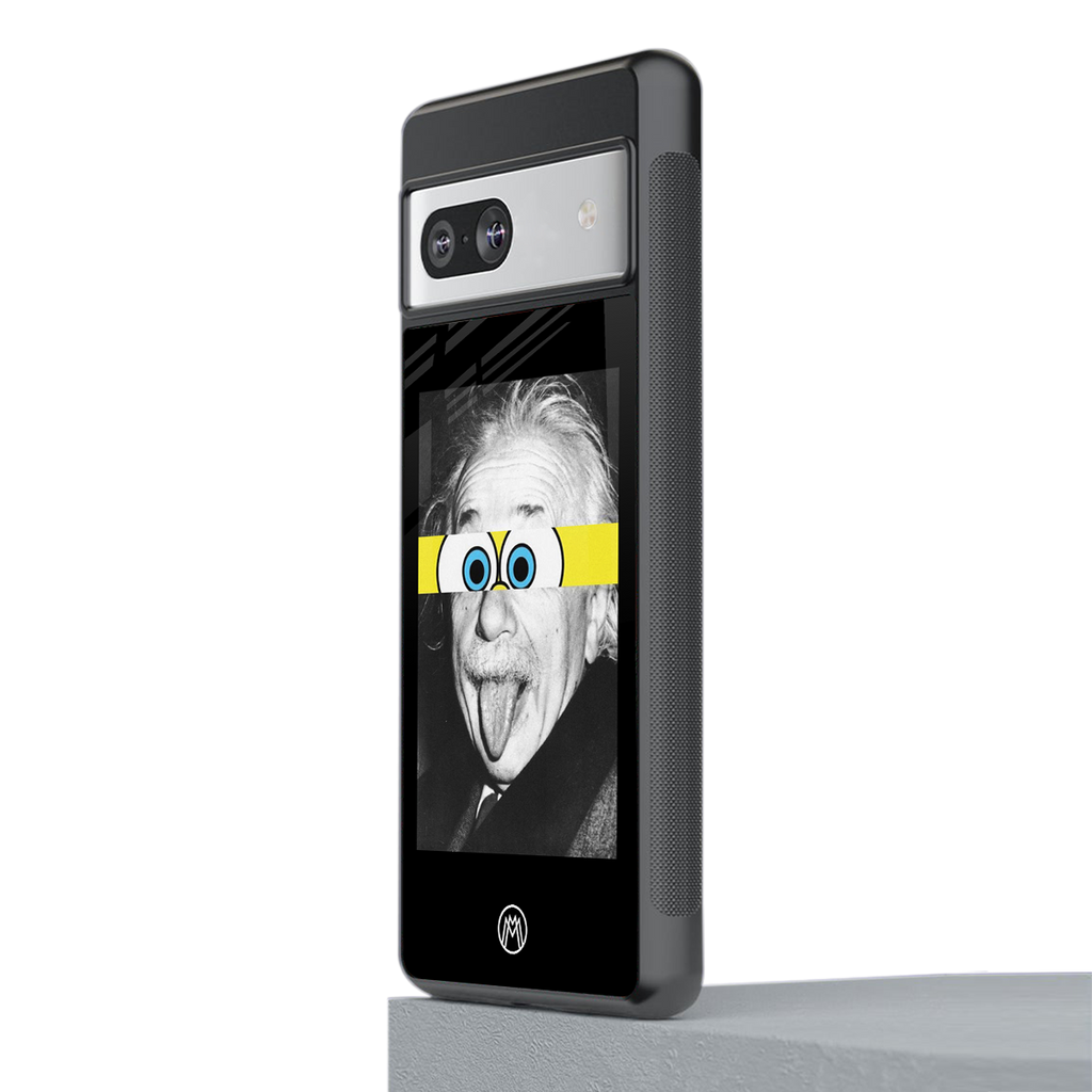 albert einstein spongebob squarepants back phone cover | glass case for Google Pixel 7A