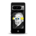 albert einstein spongebob squarepants back phone cover | glass case for google pixel 8 pro