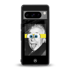 albert einstein spongebob squarepants back phone cover | glass case for google pixel 8 pro