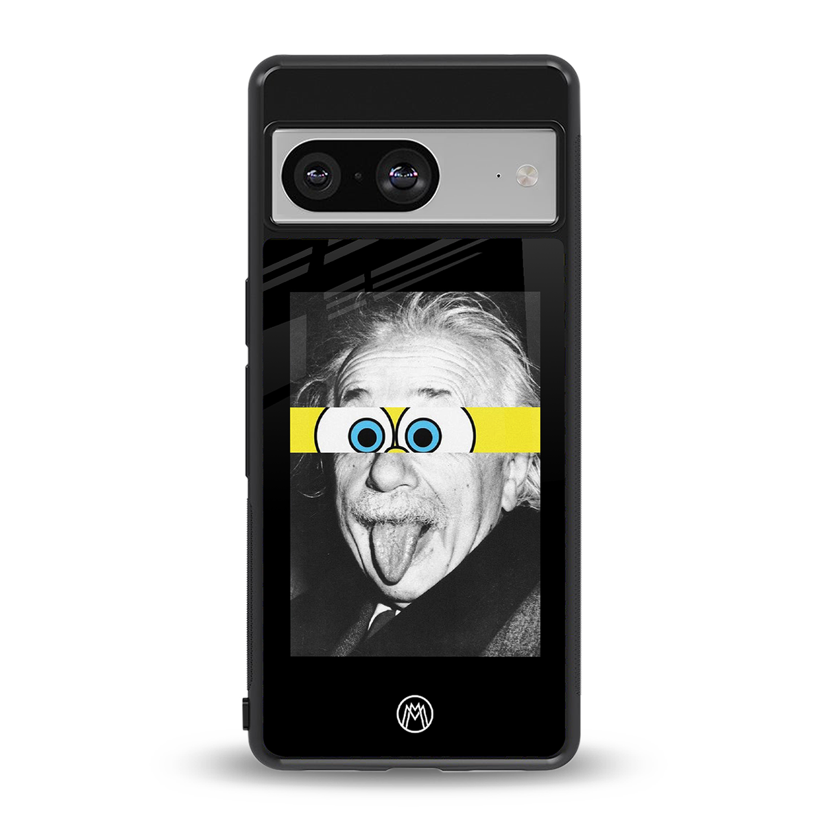 albert einstein spongebob squarepants back phone cover | glass case for Google Pixel 8