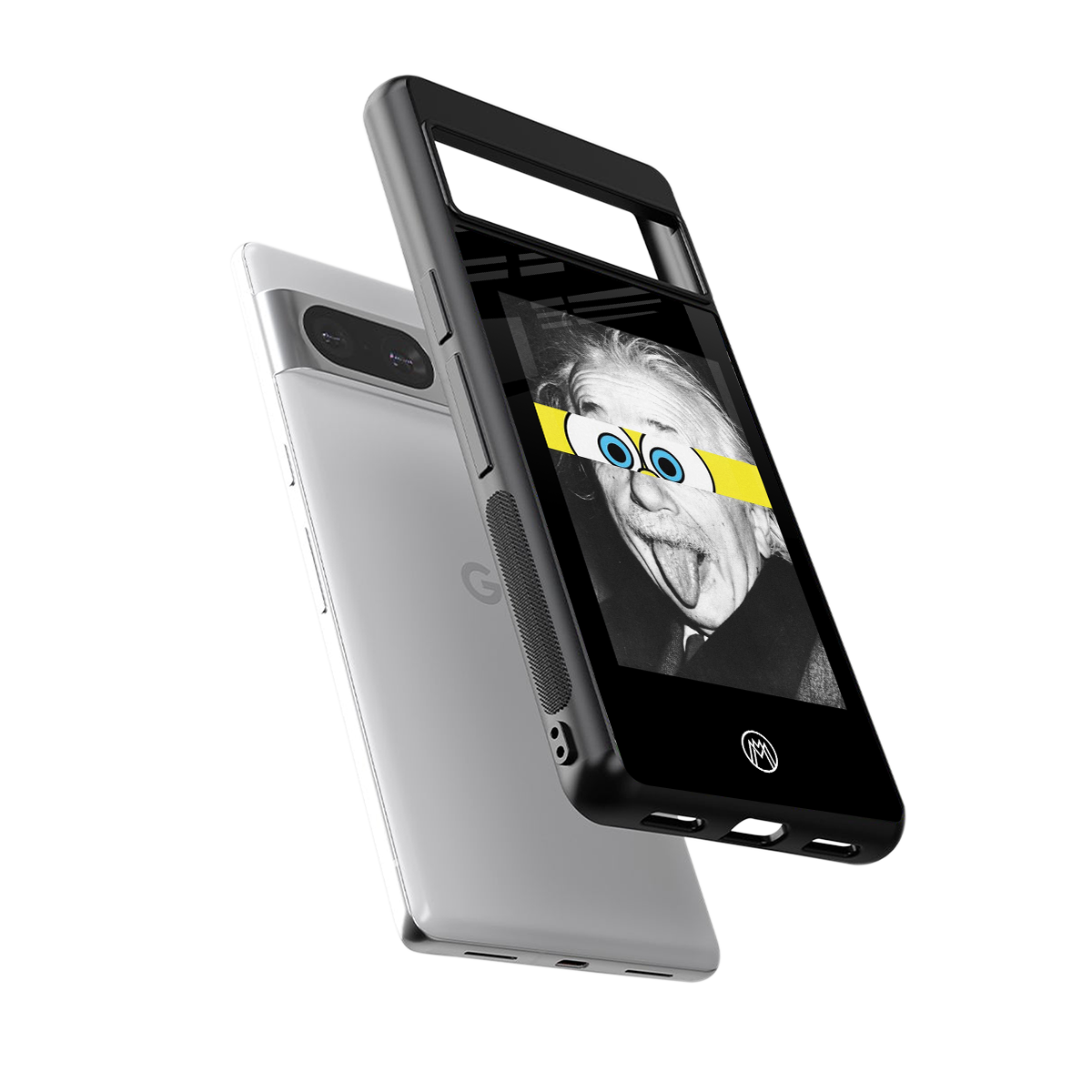 albert einstein spongebob squarepants back phone cover | glass case for Google Pixel 8