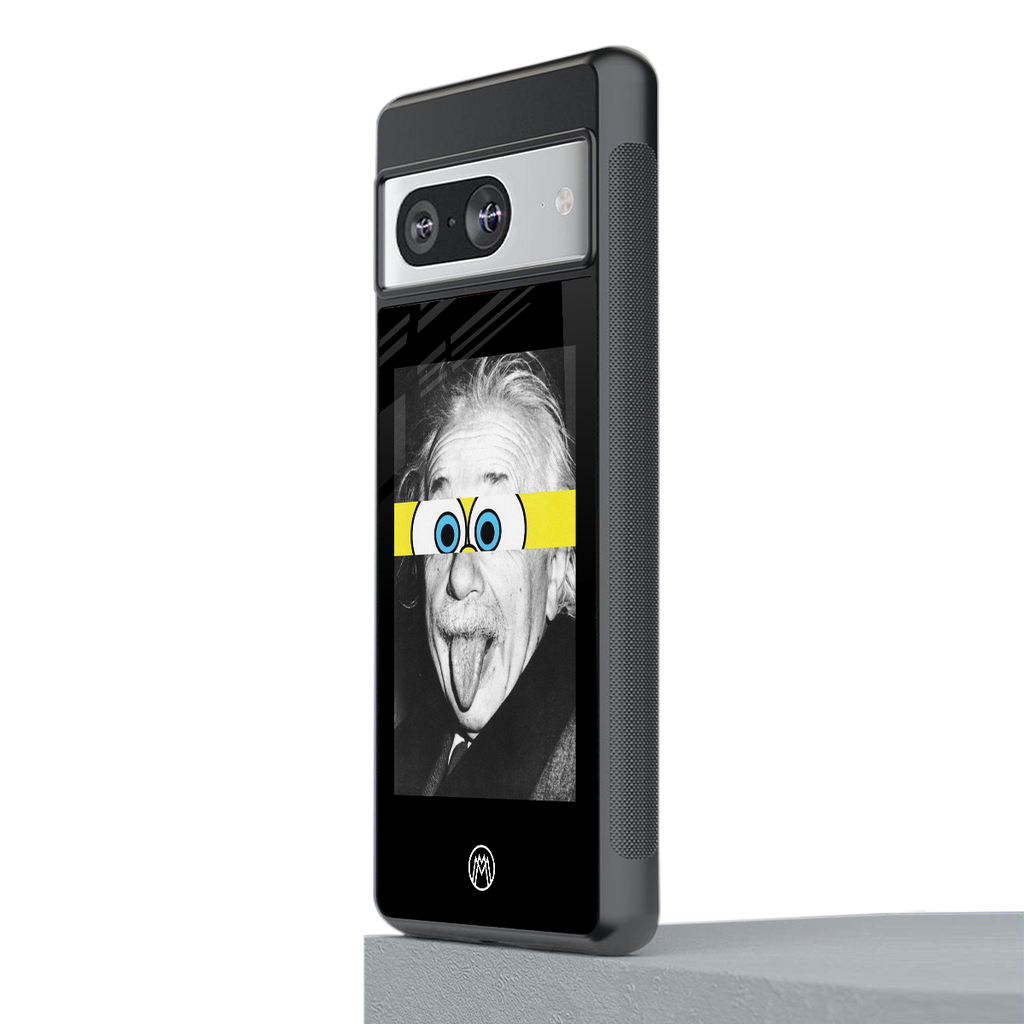 albert einstein spongebob squarepants back phone cover | glass case for Google Pixel 8