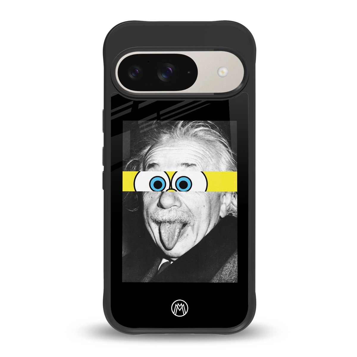 albert einstein spongebob squarepants back phone cover | glass case for google pixel 9
