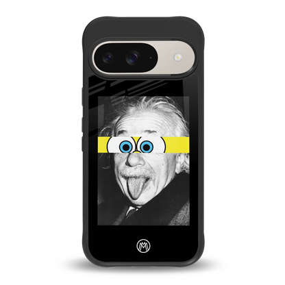albert einstein spongebob squarepants back phone cover | glass case for google pixel 9