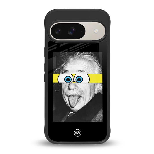 albert einstein spongebob squarepants back phone cover | glass case for google pixel 9