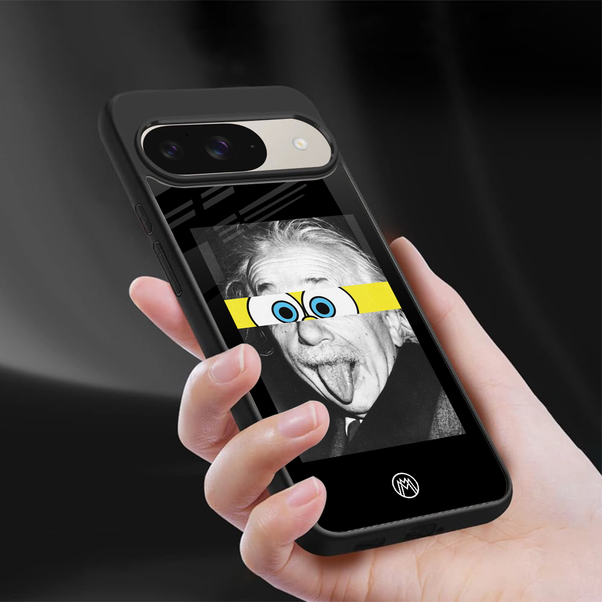 albert einstein spongebob squarepants back phone cover | glass case for google pixel 9