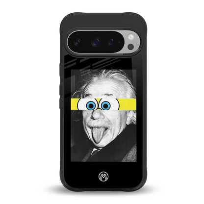 albert einstein spongebob squarepants back phone cover | glass case for google pixel 9 pro xl