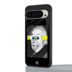 albert einstein spongebob squarepants back phone cover | glass case for google pixel 9 pro