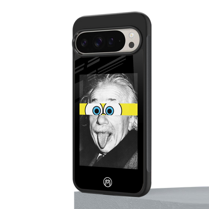 albert einstein spongebob squarepants back phone cover | glass case for google pixel 9 pro xl
