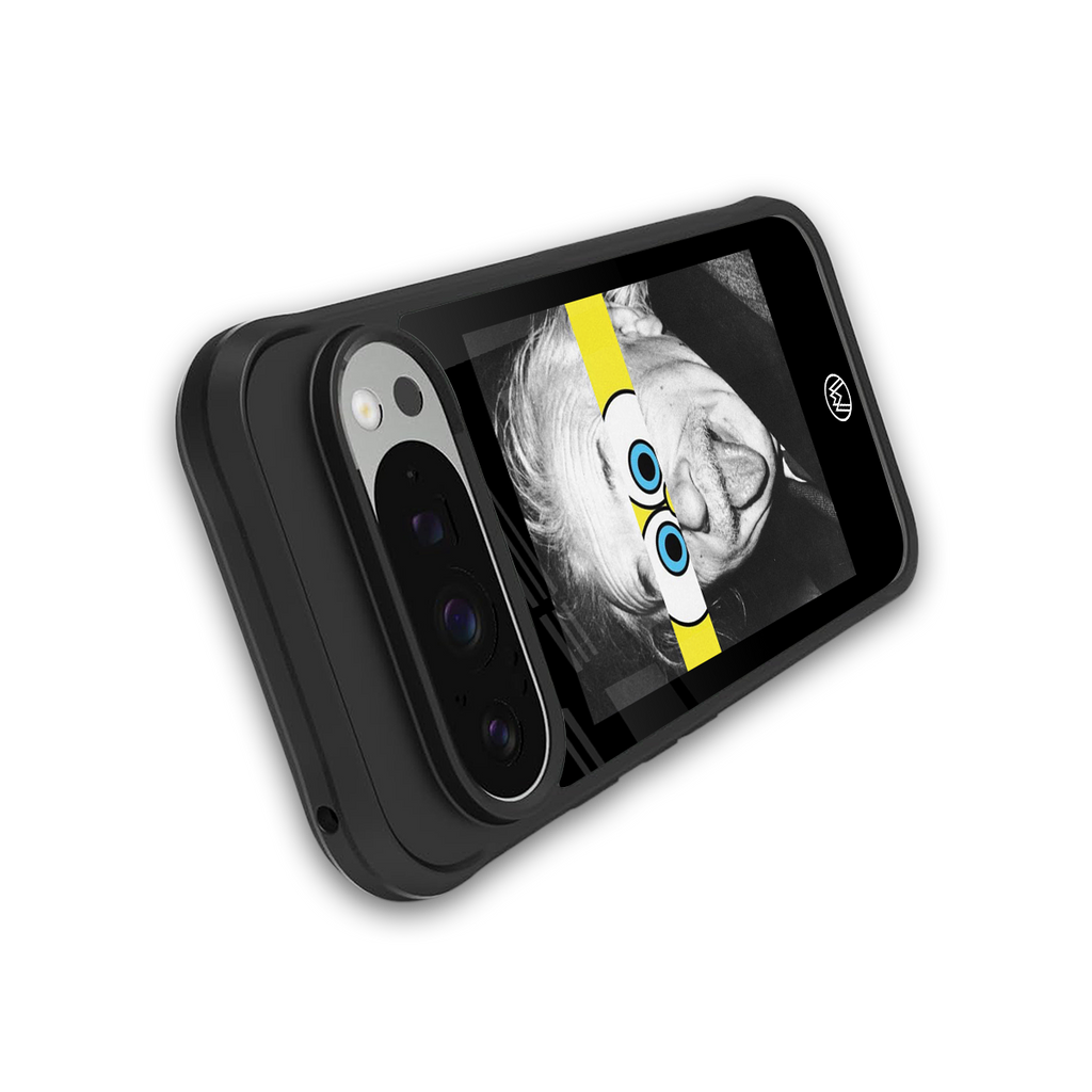 albert einstein spongebob squarepants back phone cover | glass case for google pixel 9 pro