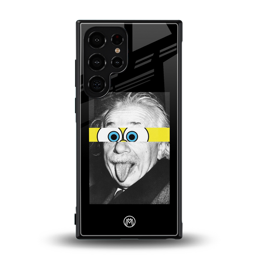 albert einstein spongebob squarepants back phone cover | glass case for samsung galaxy s24 ultra
