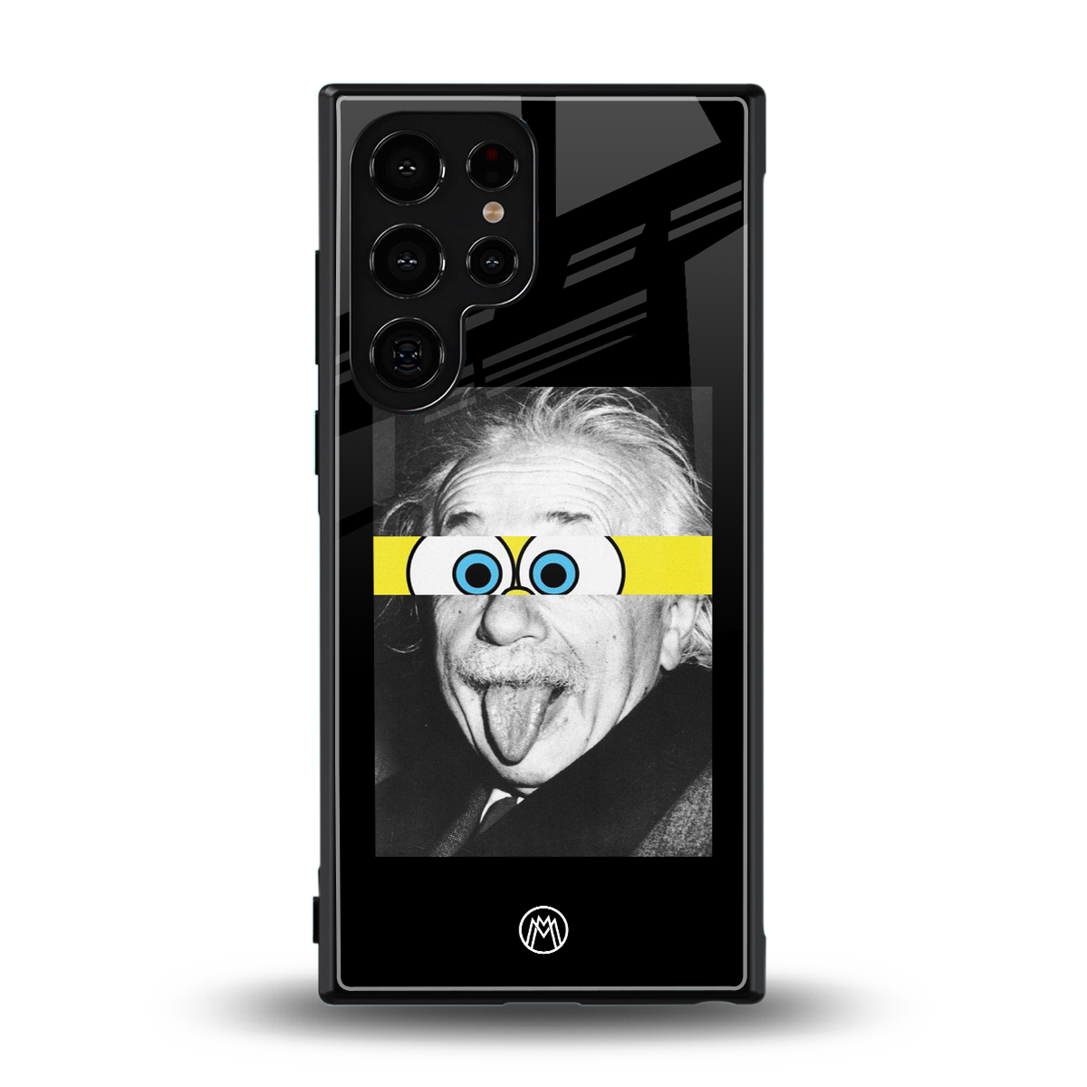 albert einstein spongebob squarepants back phone cover | glass case for samsung galaxy s23 ultra